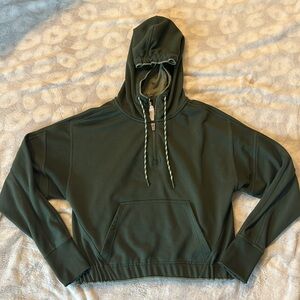 Athleta Ascend Warm Up Hoodie Sweatshirt Tuscan Olive Size XS